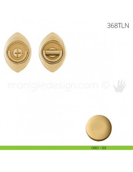 Maniglia per porta a libro Clip Mandelli 368T con doppio anello senza serratura oro