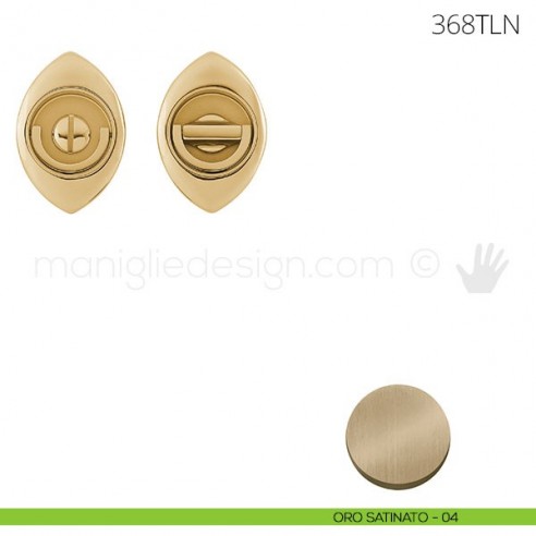 Maniglia per porta a libro Clip Mandelli 368T con doppio anello senza serratura oro satinato