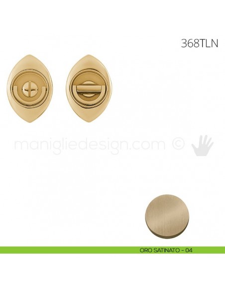 Maniglia per porta a libro Clip Mandelli 368T con doppio anello senza serratura oro satinato