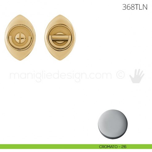 Maniglia per porta a libro Clip Mandelli 368T con doppio anello senza serratura cromato