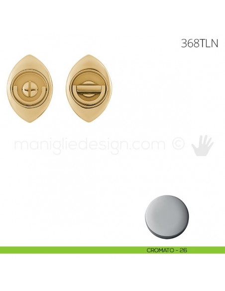 Maniglia per porta a libro Clip Mandelli 368T con doppio anello senza serratura cromato