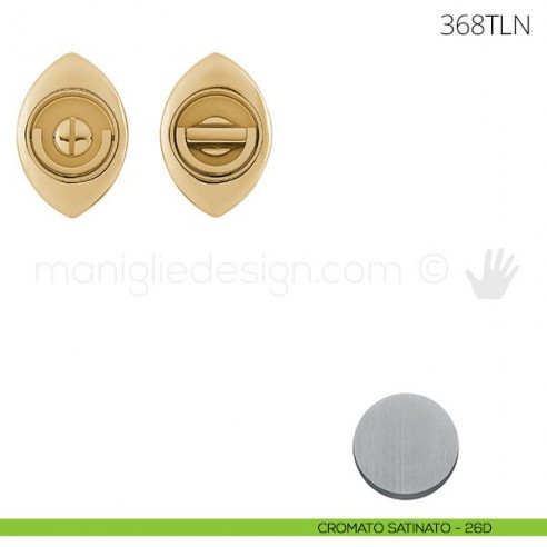 Maniglia per porta a libro Clip Mandelli 368T con doppio anello senza serratura cromato satinato