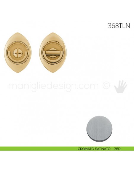 Maniglia per porta a libro Clip Mandelli 368T con doppio anello senza serratura cromato satinato