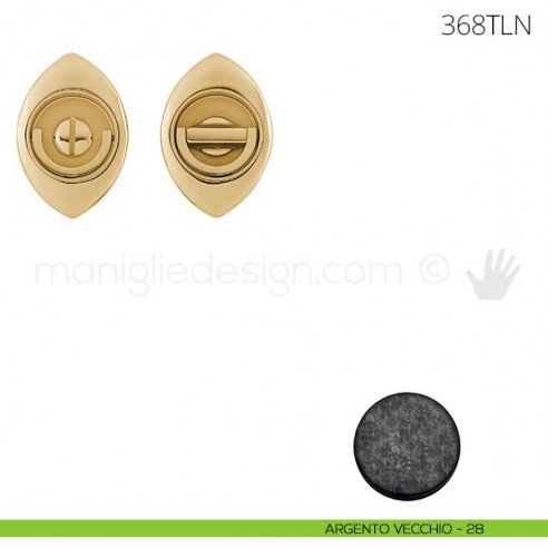 Maniglia per porta a libro Clip Mandelli 368T con doppio anello senza serratura argento vecchio