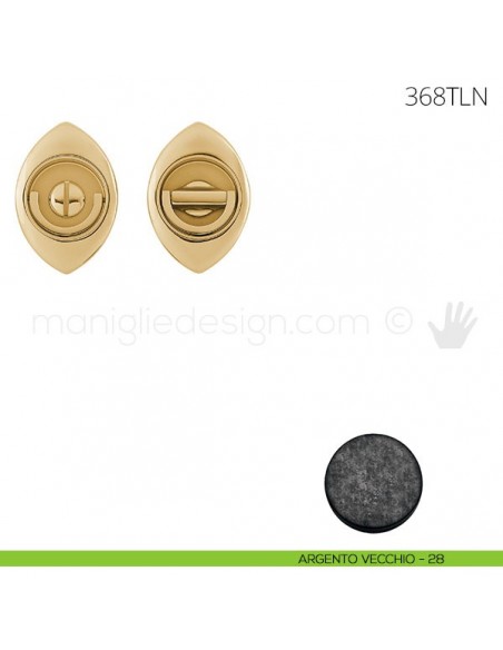 Maniglia per porta a libro Clip Mandelli 368T con doppio anello senza serratura argento vecchio