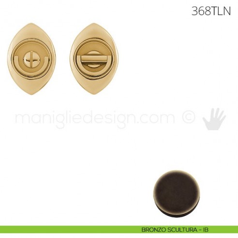 Maniglia per porta a libro Clip Mandelli 368T con doppio anello senza serratura bronzo scultura