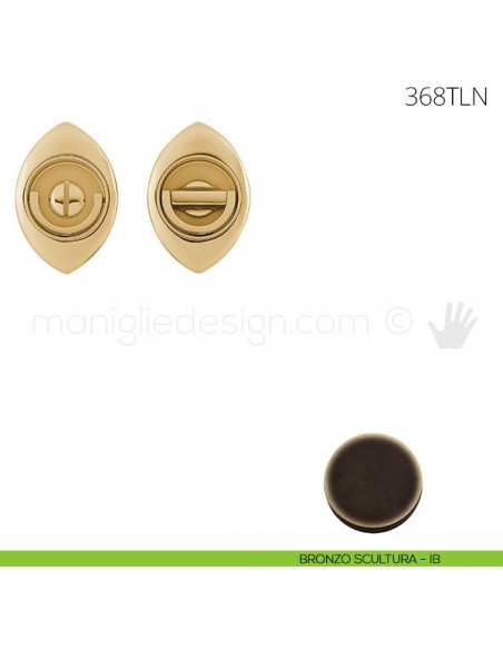 Maniglia per porta a libro Clip Mandelli 368T con doppio anello senza serratura bronzo scultura