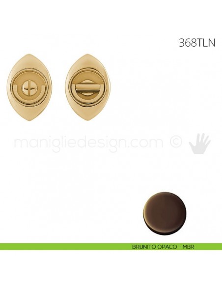 Maniglia per porta a libro Clip Mandelli 368T con doppio anello senza serratura brunito opaco