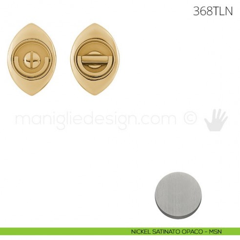 Maniglia per porta a libro Clip Mandelli 368T con doppio anello senza serratura nickel satinato opaco