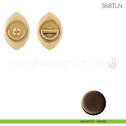 Maniglia per porta a libro Clip Mandelli 368T con doppio anello senza serratura brunito