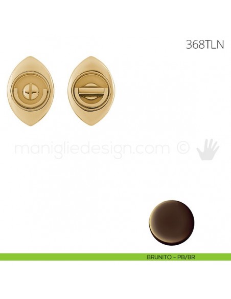 Maniglia per porta a libro Clip Mandelli 368T con doppio anello senza serratura brunito