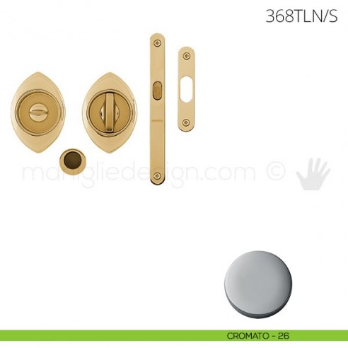 Maniglia per porta a libro Clip Mandelli 368T con doppio anello con serratura cromato