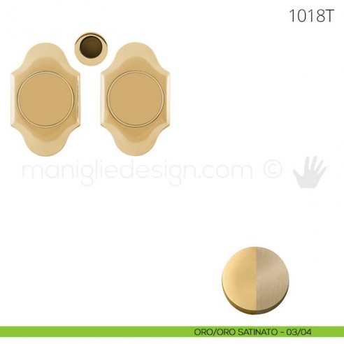 Maniglia per porta scorrevole Clip Mandelli 1018T senza serratura oro-oro satinato