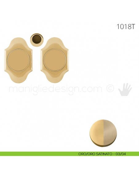 Maniglia per porta scorrevole Clip Mandelli 1018T senza serratura oro-oro satinato