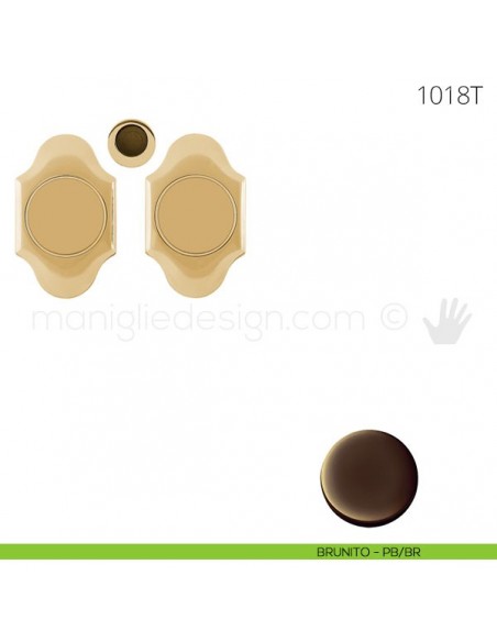 Maniglia per porta scorrevole Clip Mandelli 1018T senza serratura brunito