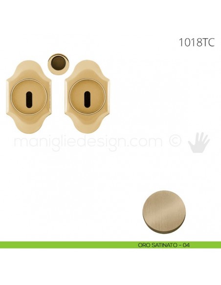 Maniglia per porta scorrevole Clip Mandelli 1018T con chiave senza serratura oro satinato