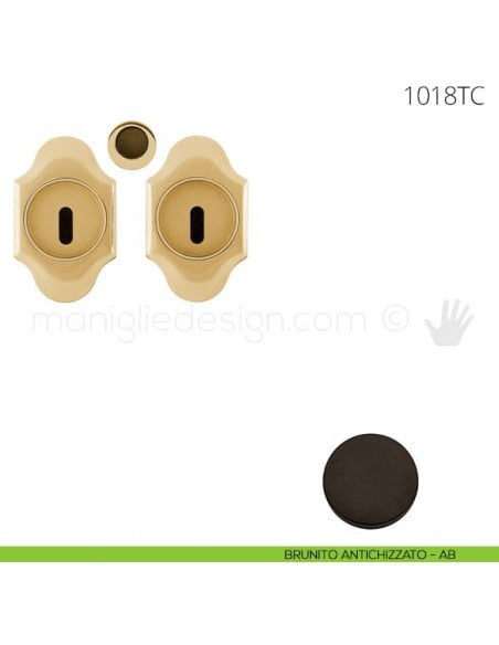 Maniglia per porta scorrevole Clip Mandelli 1018T con chiave senza serratura brunito antichizzato