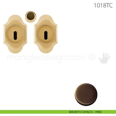 Maniglia per porta scorrevole Clip Mandelli 1018T con chiave senza serratura brunito opaco