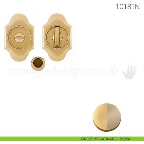 Maniglia per porta scorrevole Clip Mandelli 1018T con nottolino senza serratura oro-oro satinato