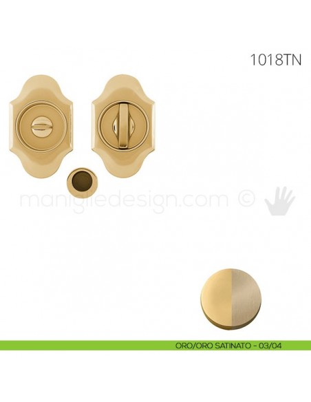 Maniglia per porta scorrevole Clip Mandelli 1018T con nottolino senza serratura oro-oro satinato