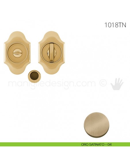 Maniglia per porta scorrevole Clip Mandelli 1018T con nottolino senza serratura oro satinato