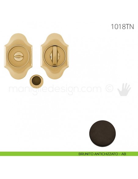 Maniglia per porta scorrevole Clip Mandelli 1018T con nottolino senza serratura brunito antichizzato