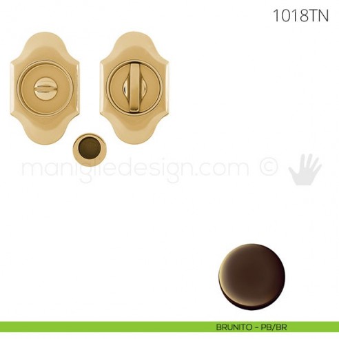 Maniglia per porta scorrevole Clip Mandelli 1018T con nottolino senza serratura brunito