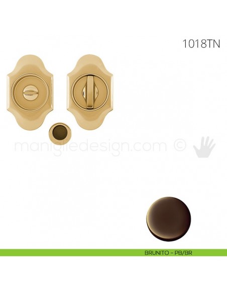 Maniglia per porta scorrevole Clip Mandelli 1018T con nottolino senza serratura brunito