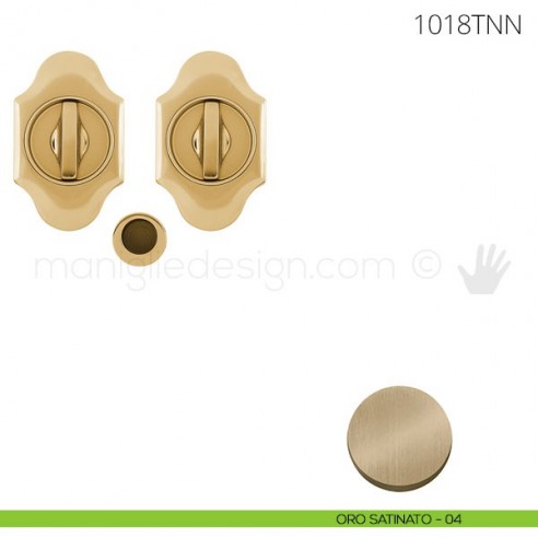 Maniglia per porta scorrevole Clip Mandelli 1018T con nottolino interno ed esterno senza serratura oro satinato