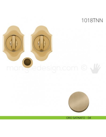 Maniglia per porta scorrevole Clip Mandelli 1018T con nottolino interno ed esterno senza serratura oro satinato