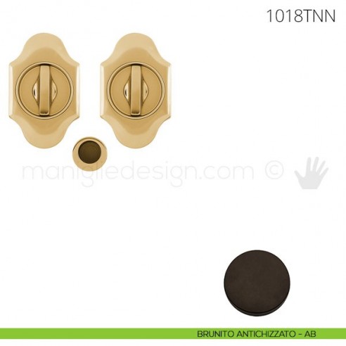 Maniglia per porta scorrevole Clip Mandelli 1018T con nottolino interno ed esterno senza serratura brunito antichizzato