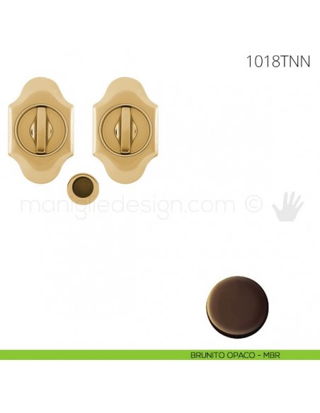 Maniglia per porta scorrevole Clip Mandelli 1018T con nottolino interno ed esterno senza serratura brunito opaco