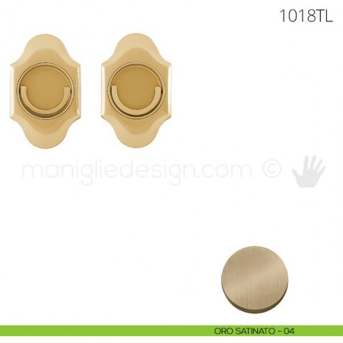 Maniglia per porta a libro Clip Mandelli 1018T con doppio anello folle oro satinato