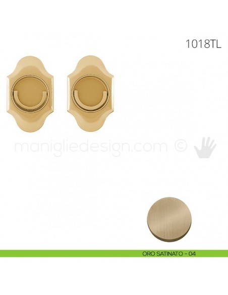 Maniglia per porta a libro Clip Mandelli 1018T con doppio anello folle oro satinato