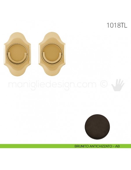 Maniglia per porta a libro Clip Mandelli 1018T con doppio anello folle brunito antichizzato