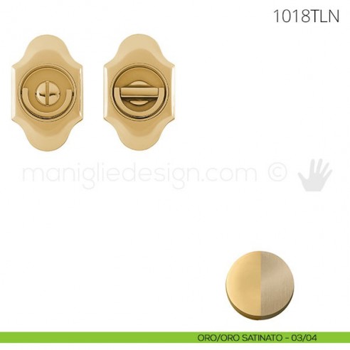 Maniglia per porta a libro Clip Mandelli 1018T con doppio anello senza serratura oro-oro satinato