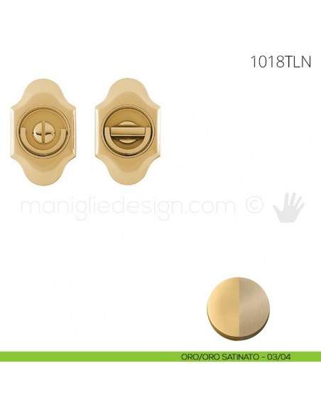 Maniglia per porta a libro Clip Mandelli 1018T con doppio anello senza serratura oro-oro satinato