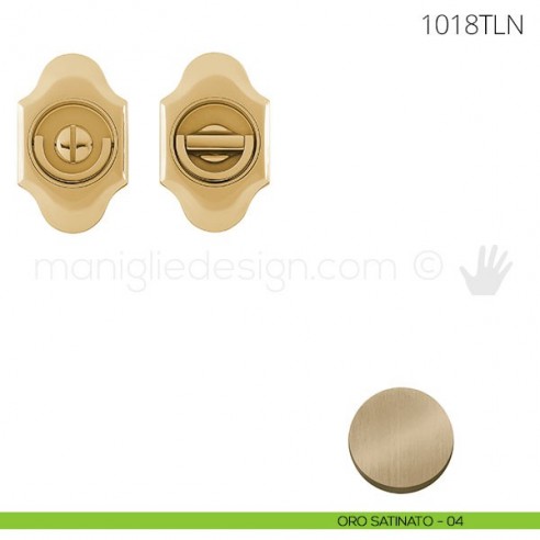 Maniglia per porta a libro Clip Mandelli 1018T con doppio anello senza serratura oro satinato