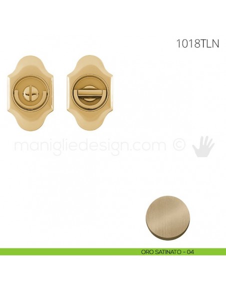 Maniglia per porta a libro Clip Mandelli 1018T con doppio anello senza serratura oro satinato