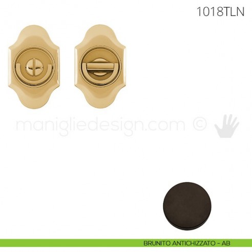 Maniglia per porta a libro Clip Mandelli 1018T con doppio anello senza serratura brunito antichizzato