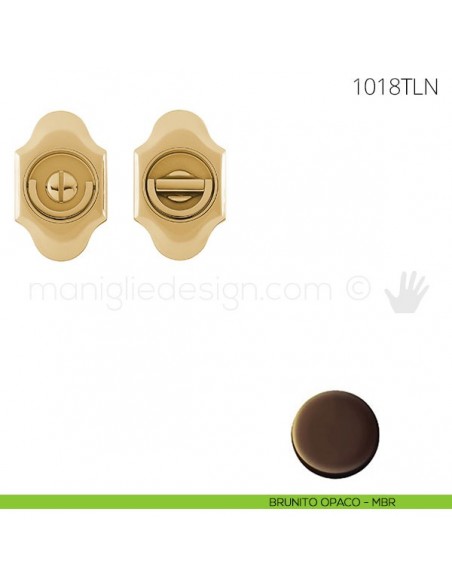 Maniglia per porta a libro Clip Mandelli 1018T con doppio anello senza serratura brunito opaco