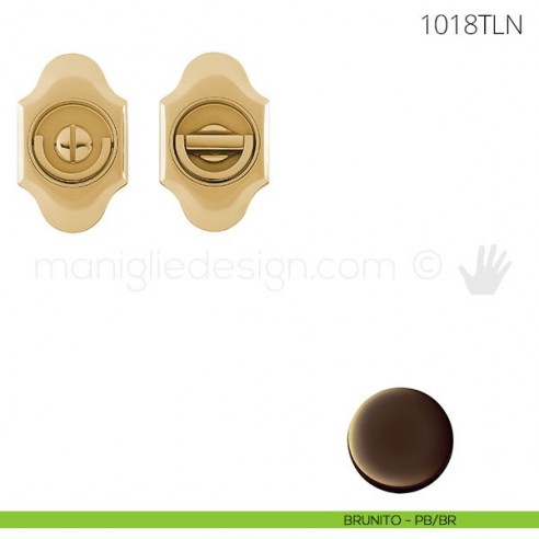 Maniglia per porta a libro Clip Mandelli 1018T con doppio anello senza serratura brunito