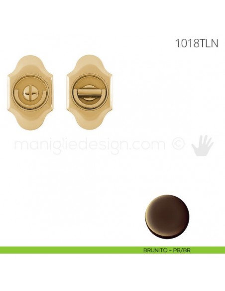 Maniglia per porta a libro Clip Mandelli 1018T con doppio anello senza serratura brunito