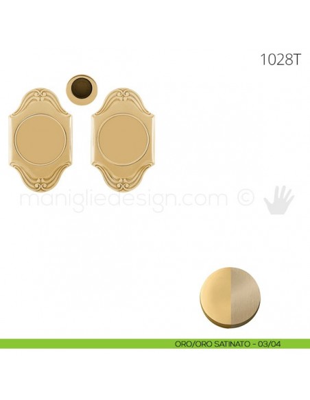 Maniglia per porta scorrevole Clip Mandelli 1028T senza serratura oro-oro satinato