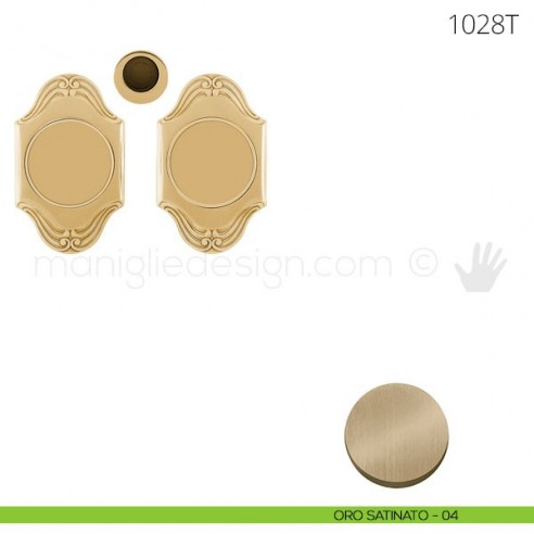 Maniglia per porta scorrevole Clip Mandelli 1028T senza serratura oro satinato
