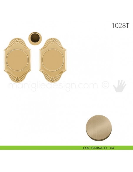 Maniglia per porta scorrevole Clip Mandelli 1028T senza serratura oro satinato