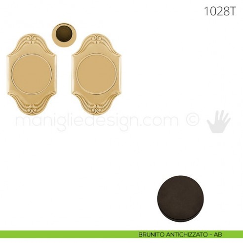 Maniglia per porta scorrevole Clip Mandelli 1028T senza serratura brunito antichizzato