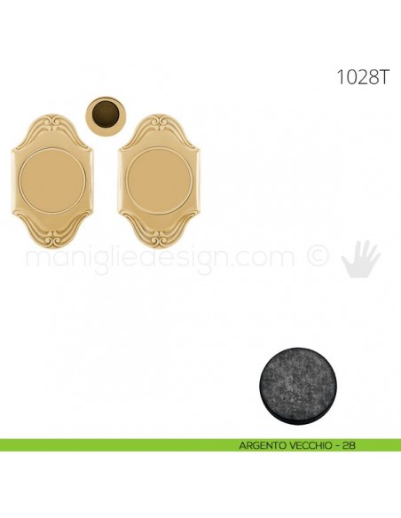 Maniglia per porta scorrevole Clip Mandelli 1028T senza serratura argento vecchio