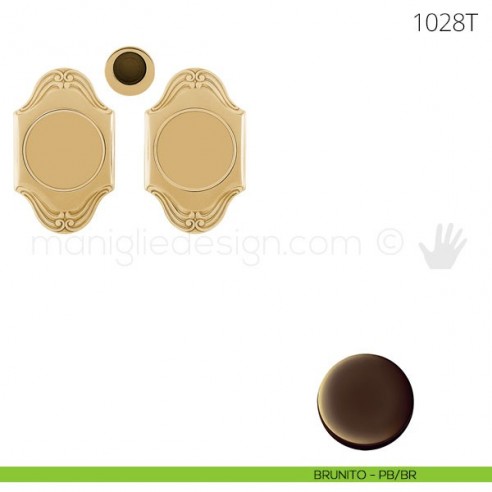 Maniglia per porta scorrevole Clip Mandelli 1028T senza serratura brunito