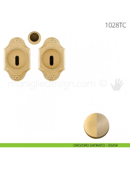 Maniglia per porta scorrevole Clip Mandelli 1028T con chiave senza serratura oro-oro satinato